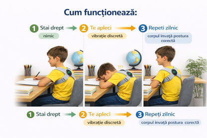Centură cu vibrații pentru corectarea posturii