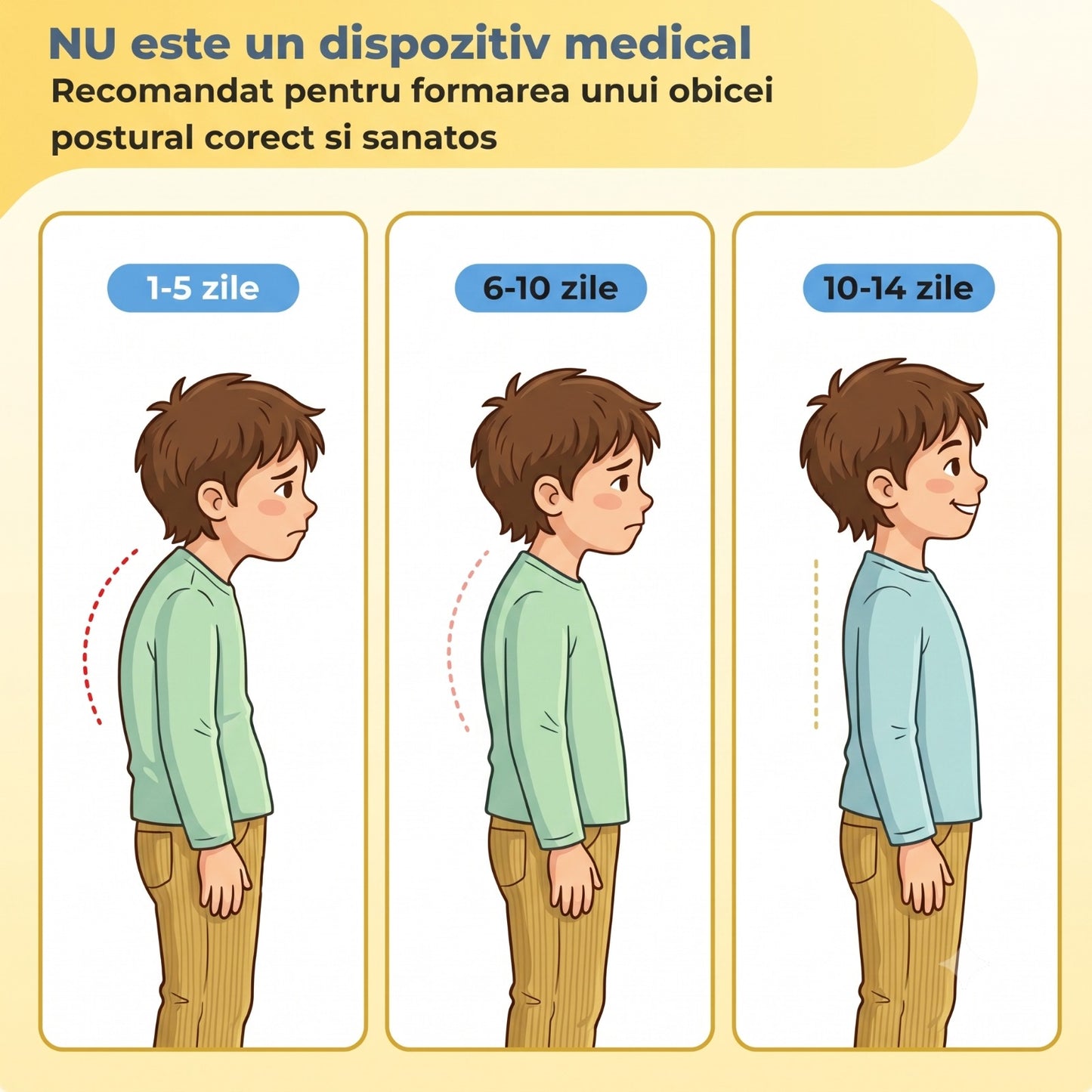 Centură cu vibrații pentru corectarea posturii